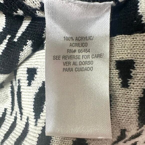 SANDRA DARREN Black Cream Polka Dot Long Sleeve Sweater Dress Women S Turtleneck - Picture 5 of 6